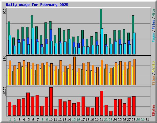 Daily usage for February 2025