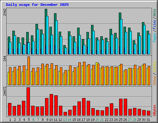 Daily usage for December 2025