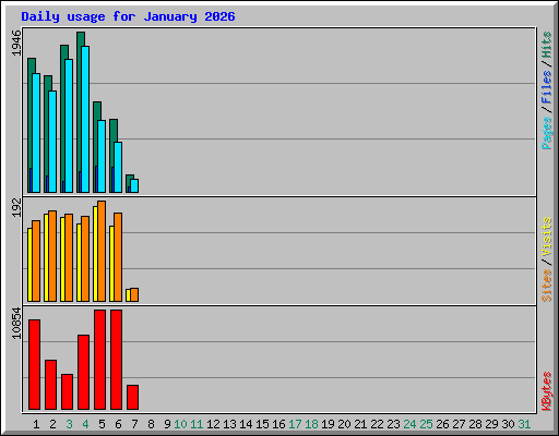 Daily usage for January 2026