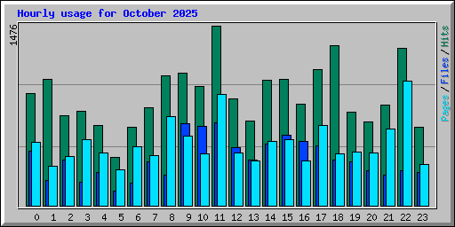 Hourly usage for October 2025